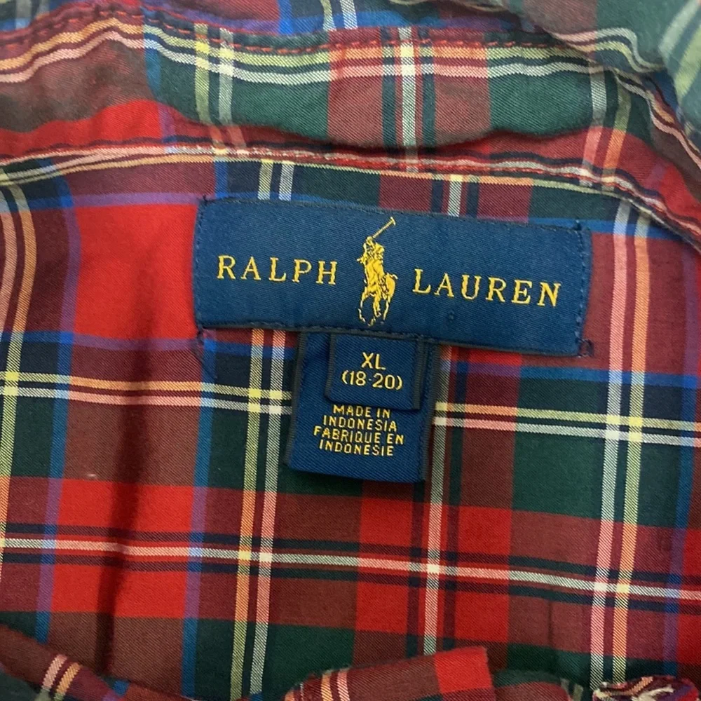 Polo Ralph Lauren Red Plaid Button Down Shirt XL (18-20) Boys Classic Pony Logo
